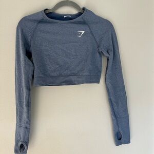 Gymshark Blue Cropped Workout Shirt